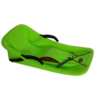 Vente en gros usine – Traîneau de ski en plastique rose vif avec siège ergonomique incurvé et cordon de traction – Traîneau durable pour la neige, les pentes et les sports d'hiver en extérieur