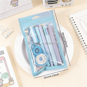 Set di cancelleria carino <span class=keywords><strong>da</strong></span> 7 pezzi, articoli di cancelleria kawaii per la scuola e l'<span class=keywords><strong>ufficio</strong></span> con penne a sfera, evidenziatore, nastro correttore. - Product Image 6