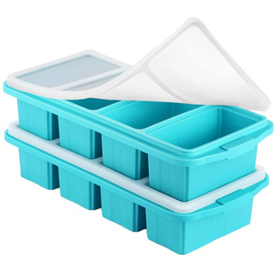 Grand moule à beurre en silicone HY avec couvercle, plateau à beurre rectangulaire, récipient pour beurre d'ail fait maison, brownies, outils de fabrication de savon - Product Image 2