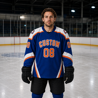 Maillot de hockey sur glace professionnel personnalisé de haute qualité avec broderie et impression pour événements, clubs, noms d'équipes, logos, uniformes de hockey