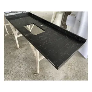 طاولات مطبخ صلبة من المورِّد الصيني طاولات عمل لمطبخ أسود مستوحى من المشتريات