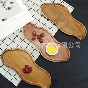 Wooden <b>Trays</b> Acacia Wood Irregular Shape Handmade Serving <b>Tray</b> For Hotel Coffee <b>Tea</b> Fruit Snack Platter A5 Shaped - Product Image 5