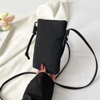 Design de mode sac de téléphone portable avec sangle de transport pochette sac été femmes couleur bonbon toile décontracté bandoulière seau sac