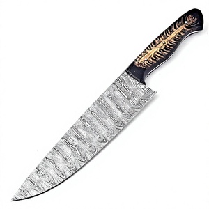 8 Inch Japanese Damascus Pattern Chef <b>Knife</b> Stainless Steel Kitchen Cutting <b>Knife</b> Ambidextrous Wooden Handle Satin Finish - Product Image 3