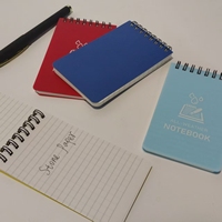 Carnet de notes en papier de pierre imperméable PP Cover 2026 pour l'extérieur, format 3" x 5", carnet de poche toutes saisons, bloc-notes à spirale supérieure