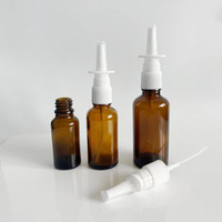 Pulvérisateur Nasal Médical en Verre Ambré Bleu à Brume Fine 5ml 10ml 15ml 20ml 25ml 30ml 1oz 1 oz
