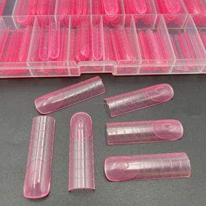 Nouvelle incrustation <span class=keywords><strong>rose</strong></span> Style européen et américain français carré droit <span class=keywords><strong>Capsule</strong></span> Popit moule double forme ongles conseils - Product Image 2