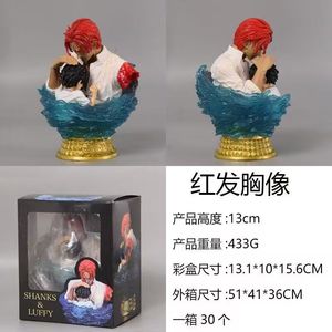 Figurines Luffy Buste PVC Anime Collection Modèle Statue Jouets d'Anniversaire pour Enfants, Figurines GK Cheveux Rouges, Figurines, 1 Pièce - Product Image 6