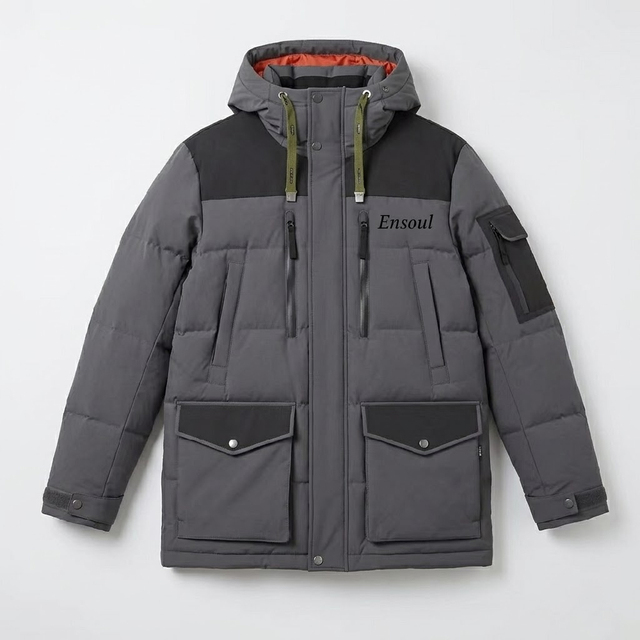 Premium Wool-Blend Varsity Down Jacket High-Density Chenille Embroidery Oversized Boxy Fit Coats Luxury Streetwear Brand Custom