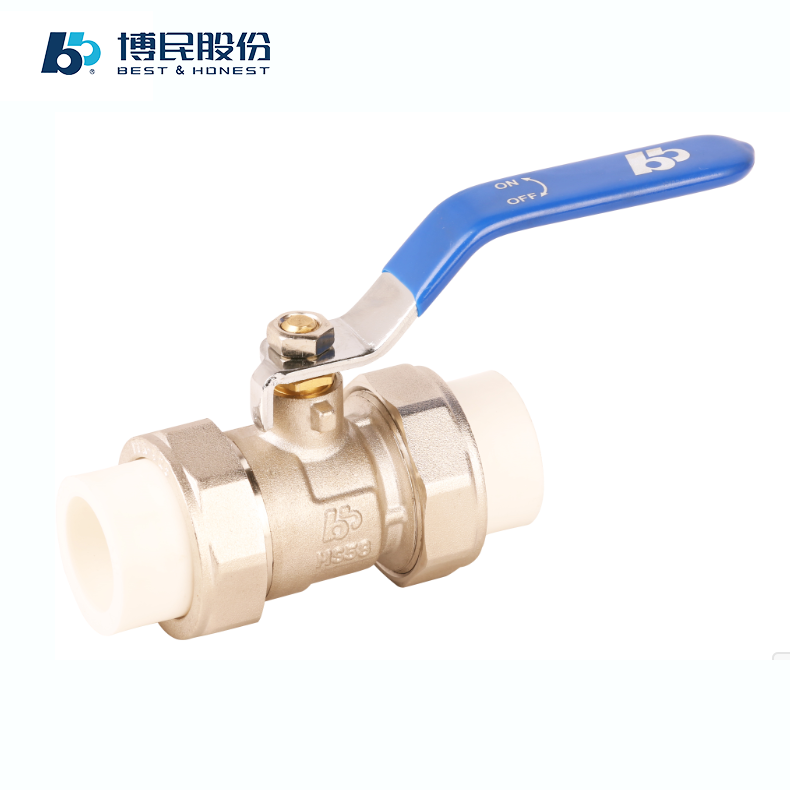Европейский рынок, кованый латунный шаровой кран для воды PPR с синей длинной ручкой, подходит для трубопроводов и систем отопления