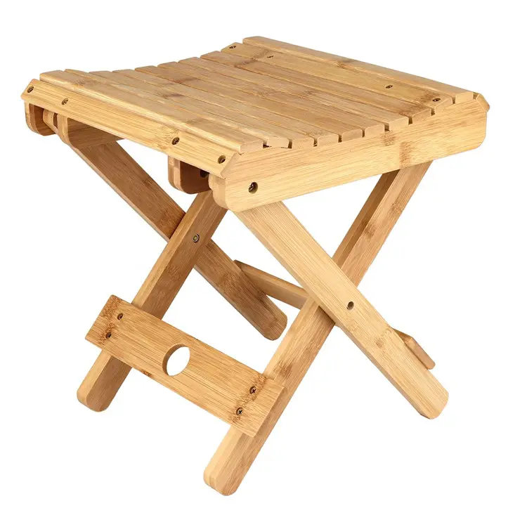 Tabouret de douche en bambou, siège pliant, Portable, entièrement assemblé, pour femmes et adultes, enfants et âgées