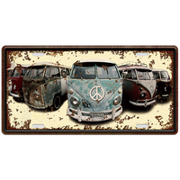 Carteles de chapa de metal con placa impresa vintage de 15x30cm personalizados al por mayor para decoración de vehículos de garaje de coche