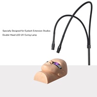 Lampe UV LED à double tête à contrôle indépendant pour extension de cils, base rotative, colle gel UV à séchage rapide, boîtes à cils