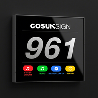 Cosun Hotel Apartment LED Logo personnalisé Langue Numéro de chambre Panneaux de porte Interrupteur tactile Panneaux de sol Plaque de porte avec interrupteur du MDN