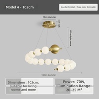 Lustre LED moderne rustique à pampilles multiples en métal, design français, hauteur réglable, pour salon et hôtel