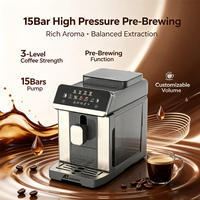 Cafetera Eléctrica Inteligente Automática Anbolife con Pre-infusión, Pantalla LED, Memoria Personalizada, Opción WiFi, Diseño Cónico Integrado para el Hogar