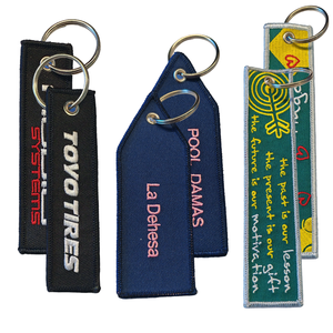 定制标志织物钥匙扣刺绣钥匙扣标签钥匙扣 - Product Image 5