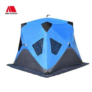 Fabricants vente en gros deux portes quatre fenêtres convenant à 3-4 personnes extérieur hiver chaud pêche sauna poêle cheminée tente - Product Image 2