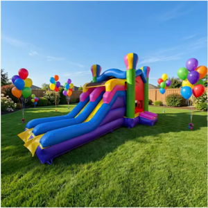 Château gonflable combiné avec toboggan en forme <span class=keywords><strong>de</strong></span> <span class=keywords><strong>montgolfière</strong></span> pour location événementielle - Product Image 5