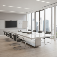 Salle de conférence moderne personnalisée Table pour 14 personnes Table de conférence de luxe avec prise de courant