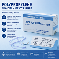 Fil chirurgical vétérinaire en polypropylène bleu USP 2-0 3-0 4-0 de 90 cm et 180 cm avec aiguille à coupe inversée 1/2 cercle – Instruments chirurgicaux