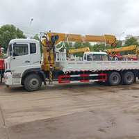 Caminhão Guindaste Dongfeng 6x4 12 Toneladas com Lança Reta de 5 Seções Chengli e Caixa de Carga de 8,5m - Fornecimento da China