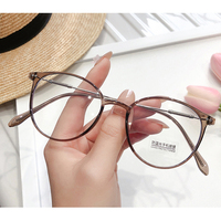 Lunettes rondes transparentes pour femmes, monture optique PC, Anti-lumière bleue, Anti-blocage