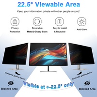 Filtre de confidentialité anti-espion à 180 degrés pour moniteur HP 24,1 pouces 16:10, protecteur anti-reflet amovible bloquant la lumière bleue