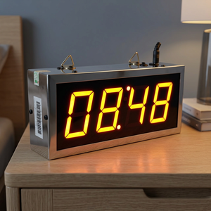 ATC-HHMM-S-I Horloge murale numérique moderne en plastique Affichage LED Haute précision Chronométrage Alimenté par piles Garantie de 2 ans ATPRO - Product Image 2
