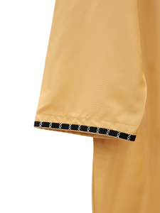 <b>Men's</b> Long Sleeve <b>Thobe</b> Floor Length Stand Collar Solid Polyester Prayer Plus Size 52-60 Middle East Style 3 Colors - Product Image 4