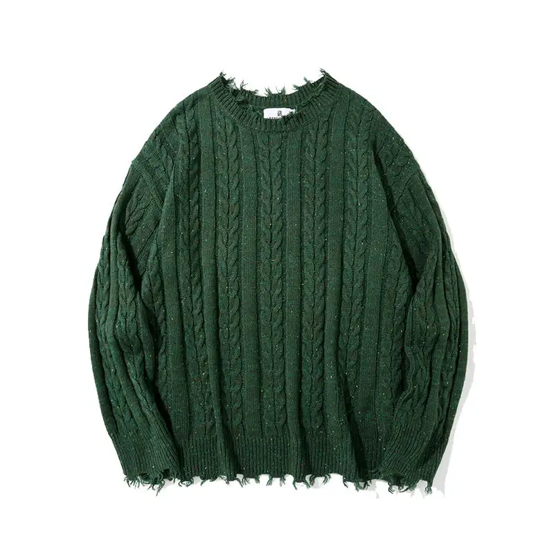 Custom logo Winter Custom Gradient Colors Crew Neck Oversize Men'S Knit long sleeve pullover Sweater