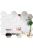 Miroir acrylique hexagone sur décoration murale 10 "chaque côté miroir argenté 3mm formes en plexiglas
