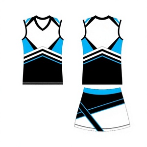 Ropa de Práctica Personalizada para Grupos de Animadoras, Top y Shorts con Pedrería Brillante, Impresión por Transferencia de Calor, Spandex y Poliéster, Servicio OEM - Product Image 4