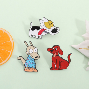Broches <span class=keywords><strong>de</strong></span> Esmalte <span class=keywords><strong>de</strong></span> Personajes Animados <span class=keywords><strong>de</strong></span> la Comedia <span class=keywords><strong>de</strong></span> <span class=keywords><strong>los</strong></span> <span class=keywords><strong>90</strong></span>, Broches <span class=keywords><strong>de</strong></span> Perrito Rojo Grande <span class=keywords><strong>de</strong></span> Dibujos Animados con Ojos Grandes, Insignias <span class=keywords><strong>de</strong></span> Solapa, Joyería, Regalos para Niños y Amigos - Product Image 2