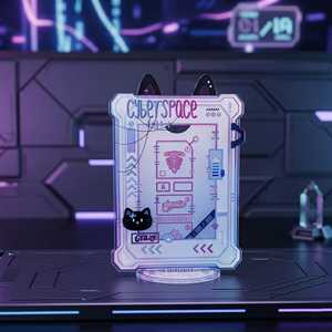 Support de Présentation de Cartes en Acrylique Néon Cyberpunk Personnalisé OEM/ODM, Cadre 3D Esthétique Techwear, Accessoire de Bureau, Cadeau Idéal - Product Image 6
