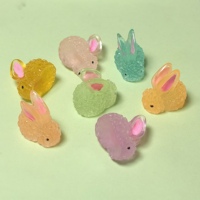 Animaux en résine phosphorescents pour enfants, lapin de Pâques, embellissements à dos plat, scrapbooking, accessoires décoratifs Kawaii DIY, jouets pour adultes, cadeau