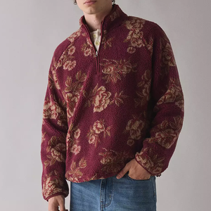 Sweater Fleece Pria Bergaya 1/4 Zip Ukuran XL Motif Solid Etnik Tribal Geometris Terlaris untuk Musim Gugur Musim Dingin Aktivitas Luar Ruangan - Product Image 5