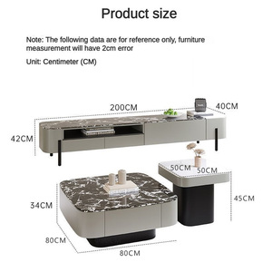 Muebles para el hogar, nuevo diseño, precio barato, tecnología personalizada, mueble <span class=keywords><strong>de</strong></span> <span class=keywords><strong>TV</strong></span> <span class=keywords><strong>de</strong></span> piedra con mesa central, soporte <span class=keywords><strong>de</strong></span> <span class=keywords><strong>TV</strong></span> blanco <span class=keywords><strong>de</strong></span> lujo para sala <span class=keywords><strong>de</strong></span> estar - Product Image 6