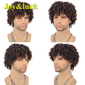 Prix de gros perruque <span class=keywords><strong>coiffure</strong></span> à la mode en pot simple <span class=keywords><strong>coiffure</strong></span> incurvée hommes cheveux courts naturel perruque synthétique de haute qualité - Product Image 5