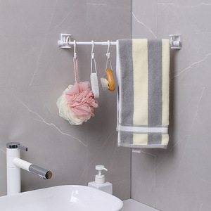 Robe <b>Hooks</b> <b>Adhesive</b> No Drill Installation ABS Material Minimalist Design Bathroom Towel Rack Wall Mount <b>Hook</b> Set - Product Image 1