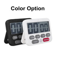 Minuterie électronique LCD CE & RoHS avec thermo-hygromètre et calendrier, horloge numérique en plastique ABS, réveil numérique, minuterie de cuisine numérique