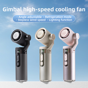 Ventilateur de cou portable avec batterie intégrée 3000 mAh, cellule au lithium 21700, refroidissement semi-conducteur, lampe torche LED et moteur sans balais - Product Image 1