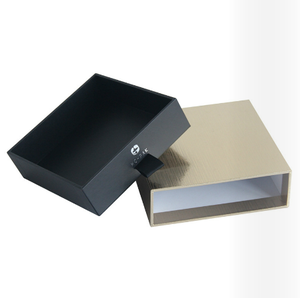 Tiroir d'emballage de produits de soins de la peau d'estampage en aluminium bleu marine pour hommes Style boîte d'allumettes bon marché boîte-cadeau élégante personnalisée OEM Sea Logo - Product Image 1