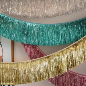 Tenda in Seta Spessa Fatta a Mano con Pizzo e Nappe per Decorazione di Sfondi Scenici - Product Image 1