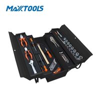 Ensemble d'outils à main pour mécanicien de 67 pièces, clé à douille en acier au carbone CR-V, pince à ressort, tournevis dans un coffret à outils en métal pour la réparation en garage