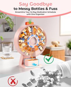 Boîte organisateur de pilules Daviky A276, distributeur de pilules de grande capacité pour 14 jours avec un design facile à presser pour les médicaments et les vitamines - Product Image 3