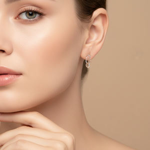 Nueva llegada, diseño moderno, joyería fina, oro rosa macizo de 18 quilates, diamantes naturales auténticos, aretes con cierre de rosca, regalo de cumpleaños para mujer - Product Image 4