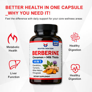 Kaneelmelkdistel Met Paardenbloem Kurkuma Bittere Meloen Fenegriek <span class=keywords><strong>Capsules</strong></span> Veganistische Immuunvoedingssupplementen - Product Image 4