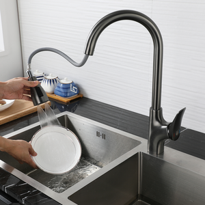 Modern Pull-Out Hot Cold a Grade Brass Faucet Kitchen Telescopic Rotating Sink Basin Balcony Laundry Sink Faucet - Product Image 3