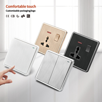 KLASS Interrupteur mural et prise 220V-250V, grand panneau brossé en PC, processus de dessin, matériaux 16A 13A, prix de gros standard britannique